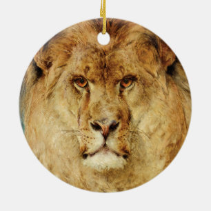 A Lion's Head (by Heywood Hardy) Ceramic Ornament