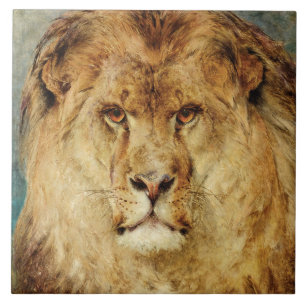 A Lion's Head (by Heywood Hardy) Tile