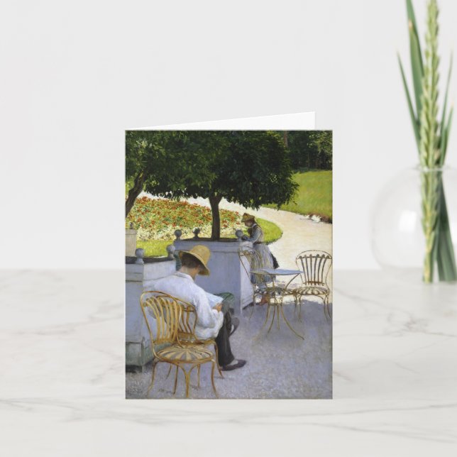 A Literary Escape: Readers Lost in an Orange Grove Note Card (Front)