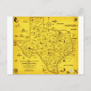 A Literary map of Texas by Dallas Pub Lib (1955).j Postcard