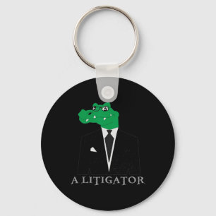 A Litigator Alligator In Suit Funny Lawyer Gift Te Keychain