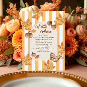 A Little Acorn Fall Plaids Baby Shower  Invitation