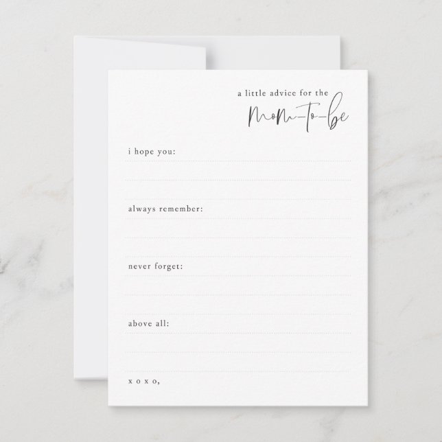 A Little Advice for the Mom-to-be Card (Front)