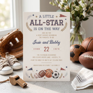 A Little All-Star Is on the Way Baby Shower Invitation