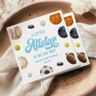 A Little Allstar Is On The Way! Sports Baby Shower Napkin