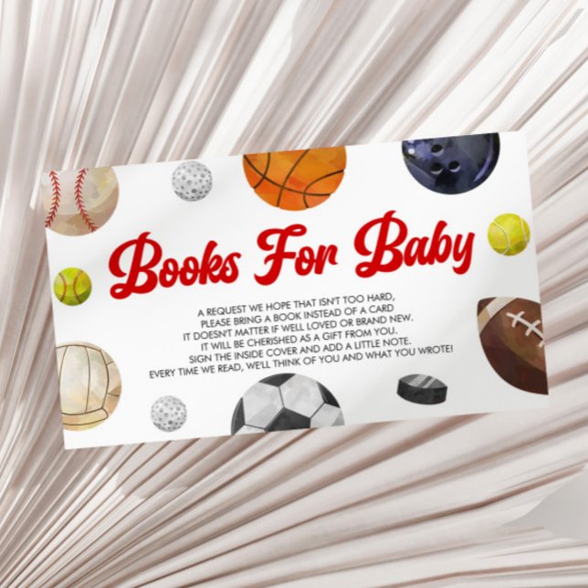 A Little Allstar Sports Baby Shower Books For Baby Enclosure Card (Creator Uploaded)