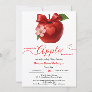 A Little Apple Is On The Way   Fall Baby Shower  Invitation