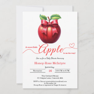A Little Apple Is On The Way   Fall Baby Shower  Invitation
