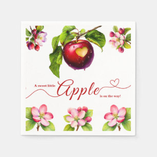 A Little Apple Is On The Way Fall Baby Shower Napkin