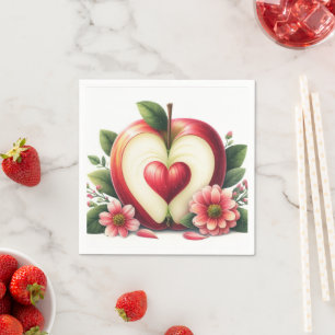 A Little Apple Is On The Way Fall Baby Shower Napkin