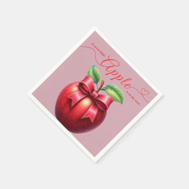 A Little Apple Is On The Way | Fall Baby Shower  Napkin (Corner)