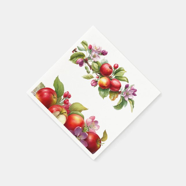 A Little Apple Is On The Way | Fall Baby Shower  Napkin (Corner)