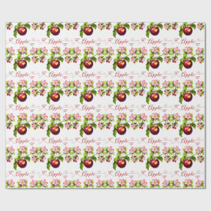 A Little Apple Is On The Way Fall Baby Shower Wrapping Paper