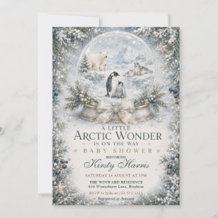 A Little Arctic Wonder Winter Baby Shower Invitation