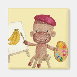 A Little Artist Socky the Sock Monkey Magnet