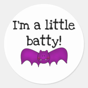 A Little Batty Halloween T-shirts and Gifts Classic Round Sticker