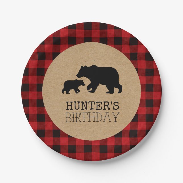 A Little Bear Birthday Paper Plates (Front)