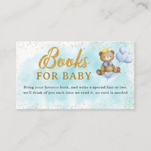 A Little Bear Prince Books for Baby Baby Shower Enclosure Card