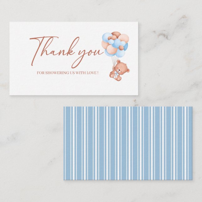 A little bearly baby shower thank you enclosure card (Front/Back)