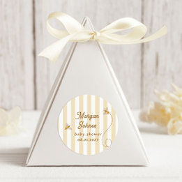A Little Bee Baby Shower Classic Round Sticker
