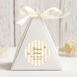 A Little Bee Baby Shower Classic Round Sticker
