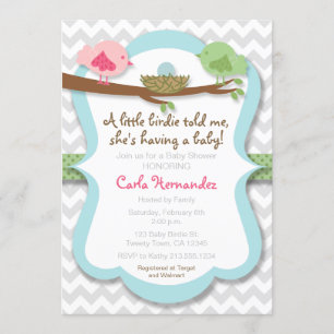 A Little Birdie Told Me Baby Shower Invitation