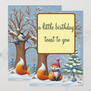 A LITTLE BIRTHDAY TOAST-CHARMING WINTER CARD