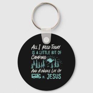 A Little Bit Of Camping And Jesus Motorhome Camper Keychain