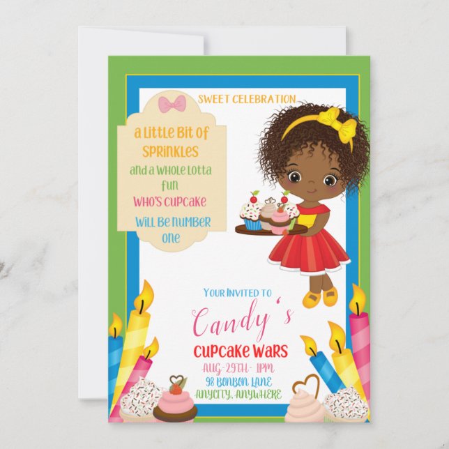 A little bit of Sprinkles Birthday Invitation Card (Front)