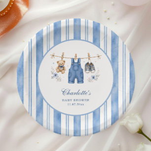 A Little Blue Jean Baby Boy Baby Shower  Paper Plate