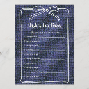 A Little Blue Jean Baby Denim Boy Baby Shower  Invitation