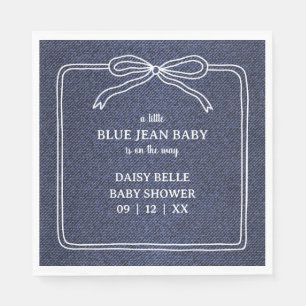 A Little Blue Jean Baby Denim Boy Baby Shower Napkin
