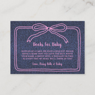 A Little Blue Jean Baby Denim Girl Baby Shower Enclosure Card