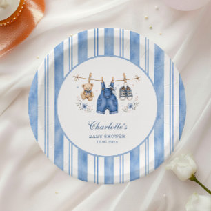 A Little Blue Jean Baby Girl Baby Shower Paper Plate