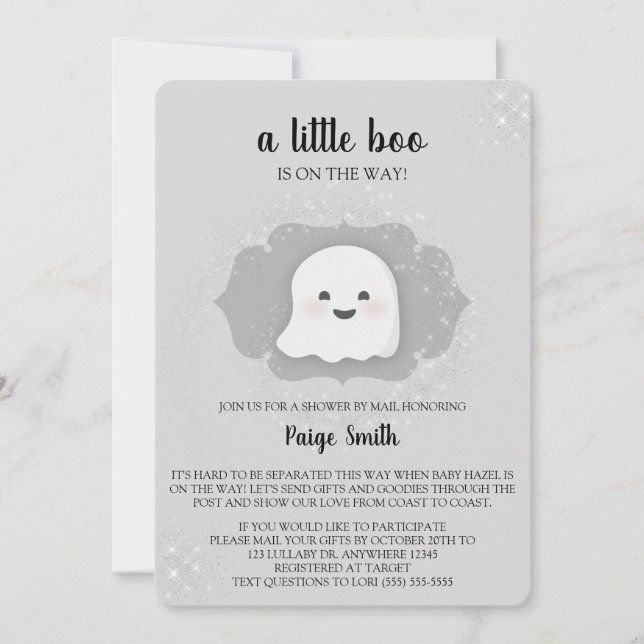 A Little Boo Baby Shower By Mail Invitation (Front)