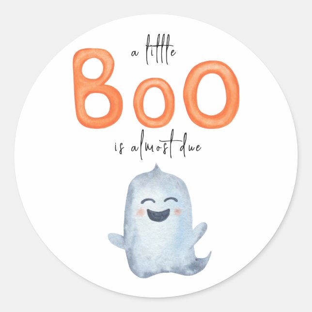 A little Boo - baby shower  Classic Round Sticker (Front)