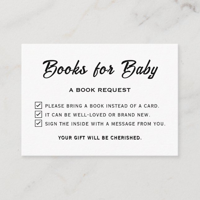 A Little Boo Baby Shower Cool Please Bring A Book Enclosure Card (Front)