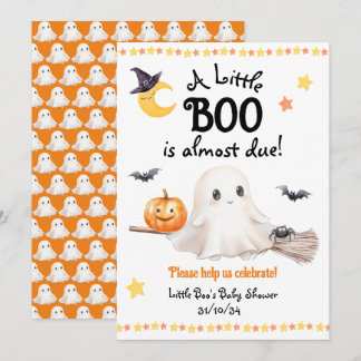 A Little Boo Baby Shower Halloween Invitation