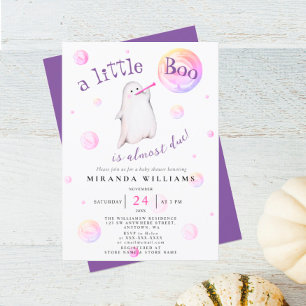 A Little Boo Baby Shower Watercolor  Invitation