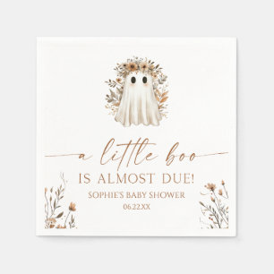 A Little Boo Boho Ghost Wildflower Baby Shower Napkin