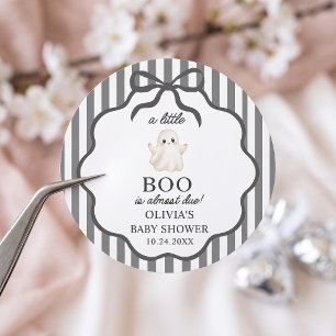 A Little Boo Cute Ghost Baby Shower Paper Sticker