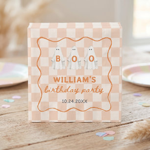 A Little Boo Cute Ghost Birthday Napkins