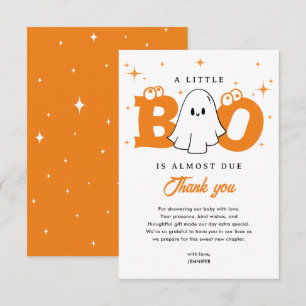 A Little Boo Cute Ghost Halloween Baby Shower Thank You Card