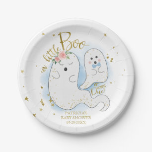 A Little Boo Cute Halloween Boy Baby Shower Paper Plate