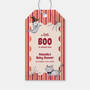 A Little Boo Ghost Cat Fall Autumn Baby Shower Gift Tags