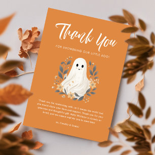 A Little Boo Ghost Halloween Baby Shower Thank You Card