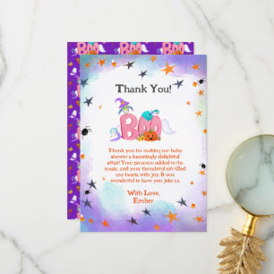 A Little Boo Ghost, Owl Halloween Baby Thank You Card