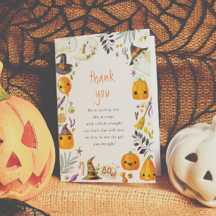 A Little Boo Ghost & Pumpkin Halloween Thank You Card