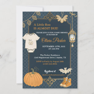 A Little Boo Halloween Baby Shower - Autumn Baby Invitation