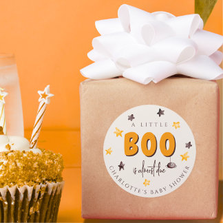 A Little Boo Halloween Baby Shower Classic Round Sticker